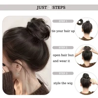 Chignon synthétique perruque Extensions de Chignon rétractable Chignon postiche droite beignet Chignon Updo cheveux pour les femmes toutes les Occasions utiliser 4
