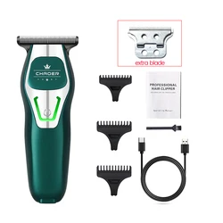 Precision Electric Hair Trimmer for Men - Rechargeable T Blade Clipper & Shaver (Green one blade)