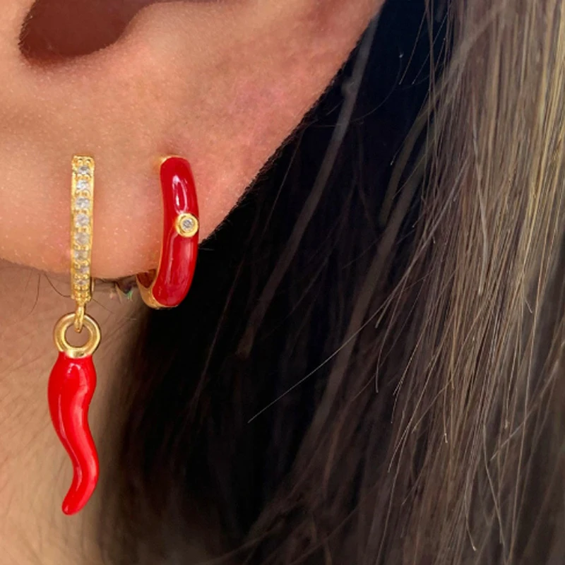 10 Stück mehrfarbige 3D-Pfeffer-Legierung Anhänger rote Chili Emaille Charm für Damen Armband Ohrringe Schlüsselanhänger DIY Schmuckherstellung Geschenke – Detail 2