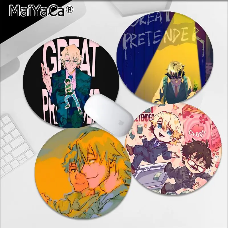 

Anime GREAT PRETENDER Mousepad 20x20cm Round Desktop Desk Mat Kawaii Gaming Accessories Writing Pad Mouse Pad For PC Desk Pad