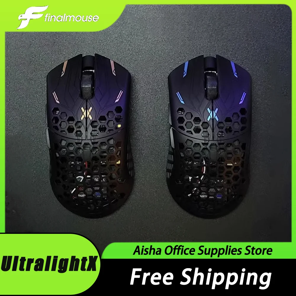 FINALMOUSE UltralightX Wireless Mouse Dual Mode Low Latency Lightweight Gaming Mouse Mixed Carbon Fiber Material Pc Gamer Gifts