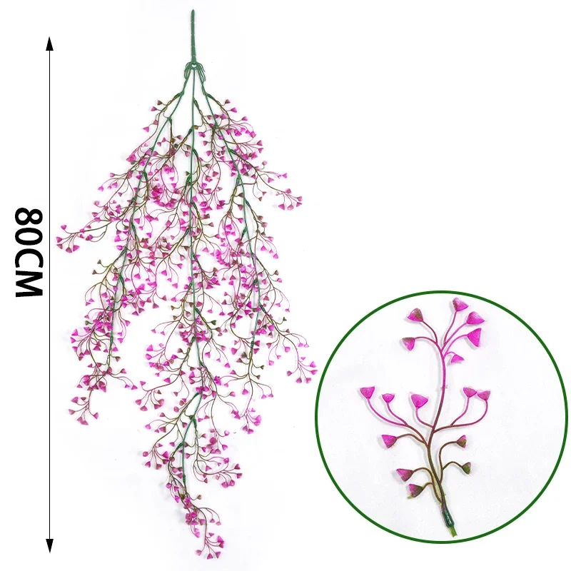 Description Picture 6 of itemArtificial Plants Vines Admiralty Willow Wall Hanging Plant Fake Flower Home Wedding Party Wall Balcony Decoration Green Leaf