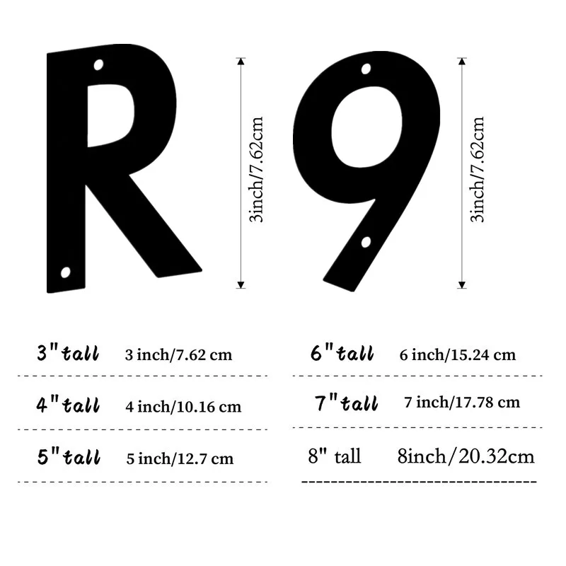 

3/4/5/6/7/8inch 1pcs Home wall DIY metal letter house office address black number hanging decoration plates Plaques & Signs