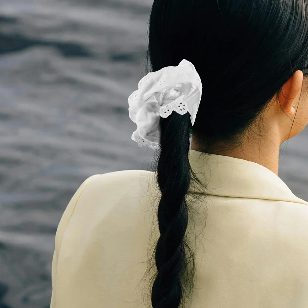 

2 Pcs Hollow Lace Hair Tie Jumbo Scrunchies Women Girls Out Oversized Ties For Large Jumbo Miss