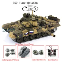 HENG LONG RC Tank 1/16 7.0 Upgraded Russia T90 3938 W/ 360° Turret Metal Tracks Remote Control Car Boys for Toys TH17850-SMT4 1