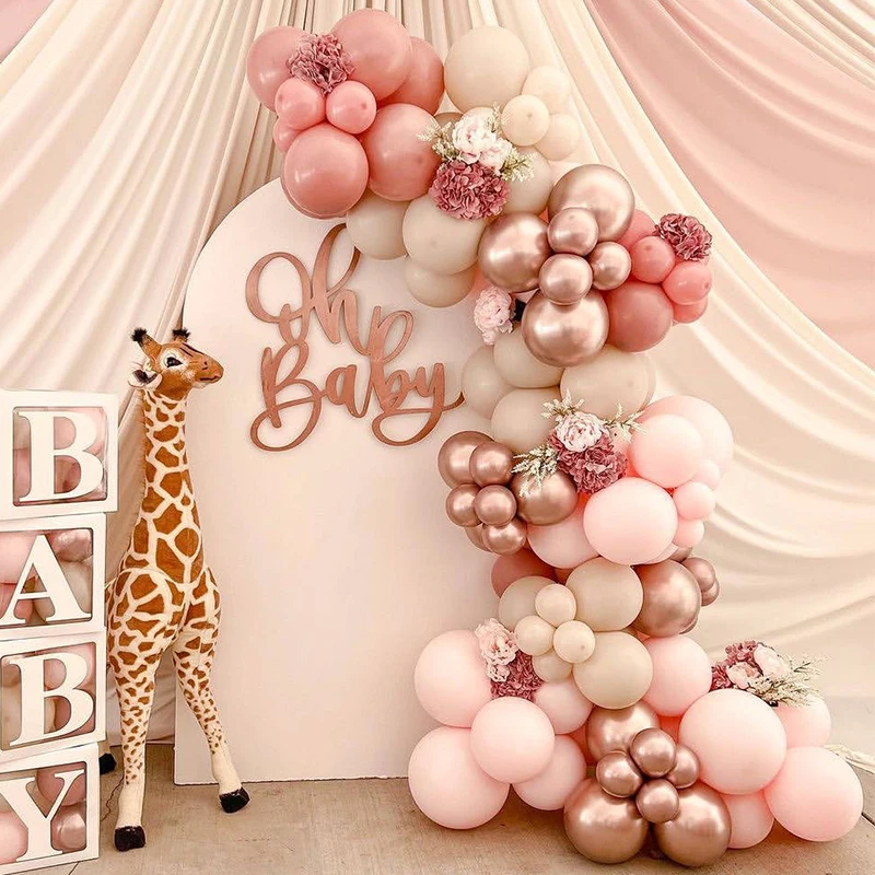 

Pink Latex Balloons Anniversaire Wedding Happy Birthday Party Ballons Arch Kits Gender Reveal Baby Shower Globos Decoration