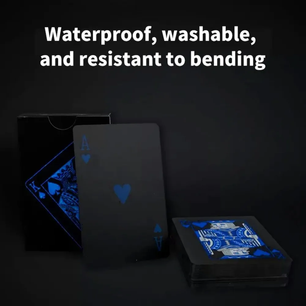 Creative Black Blue Plastic Poker PVC Waterproof Poker Card Chess and Board Game Card 3
