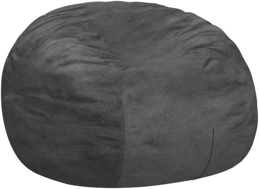 Bean Bag Chair: Giant 4' Memory Foam Furniture Bean Bag-Big Sofa with Soft Micro Fiber Cover-Grey Pebble