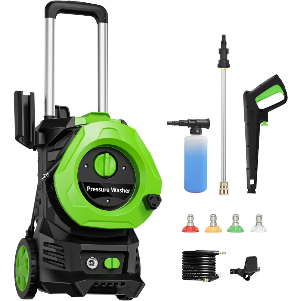 

Electric Power Washer 4000PSI Max 2.7 GPM Electric Pressure Washer with 4 Quick Connect Nozzle, 25FT Hose, soap Tank car Wash