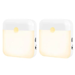 Motion Sensor Night Light - Energy - Saving Lamp for Home and Holiday Decor (Warm light 2PC)
