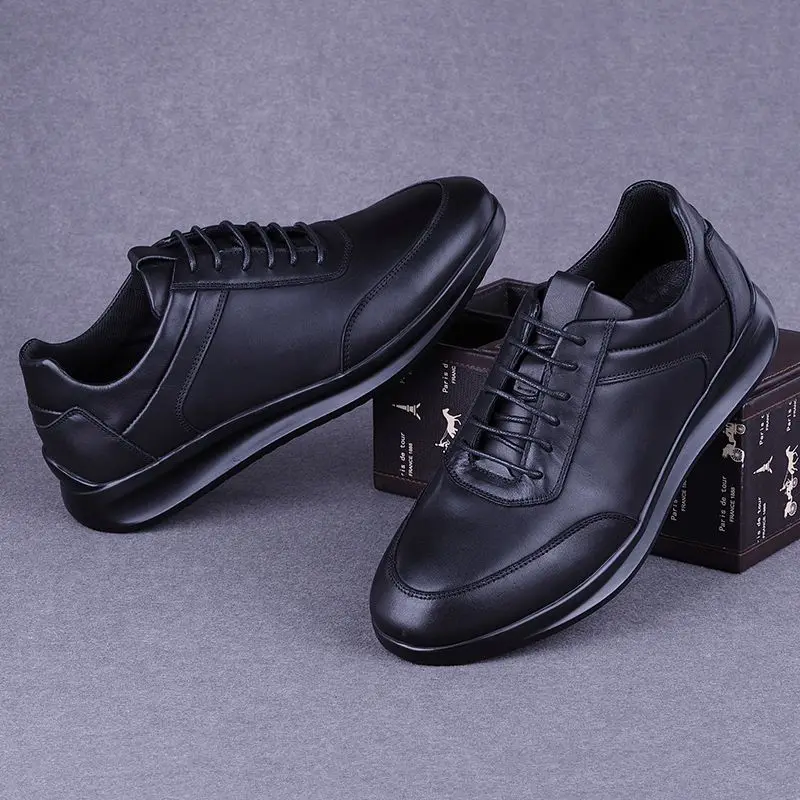 Genuine Leather Shoes Men Leisure Cowhide Walking Luxury Original Formal Business Sneakers Ultra Light Moccasins Leathershoes