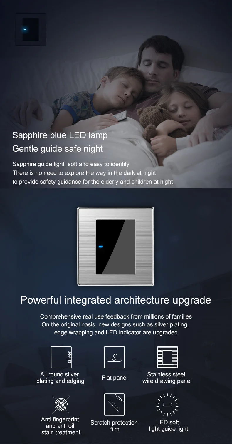 Universal socket stainless steel wall panel