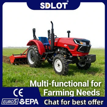 Trattore Agricolo 50HP 4WD Diesel Euro 5 EPA CE con PTO e Attrezzi