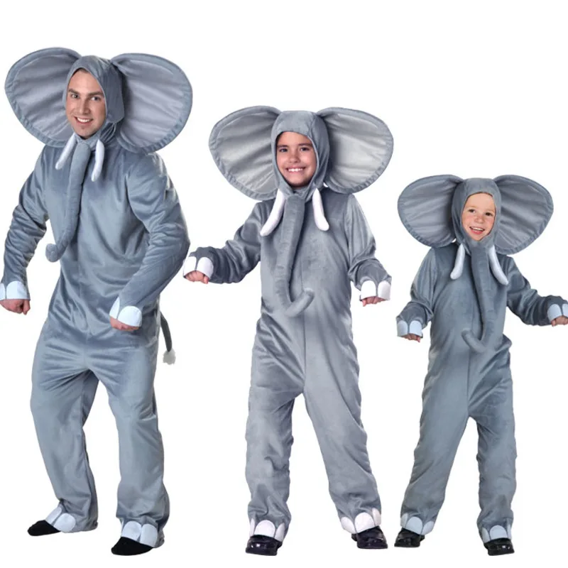 

Children's Day Cosplay Halloween Animal Insect Performance Costumes Adults Children Gray Elephant Cos Cloth Parent-child Costume