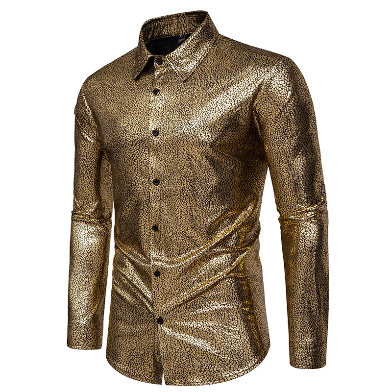 Description Picture 4 of itemBrand New Bronzing Red Dress Shirts Men 2024 Fashion Party Banquet Prom Tuxedo Shirts Male Stylish Trend Nightclub Stage Chemise