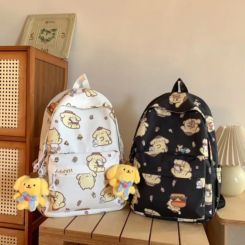 Printed Graffiti Student Girl Backpack Waterproof Backpack Sanrio Pudding Dog Niche Cute Versatile School Bag Korean Girl