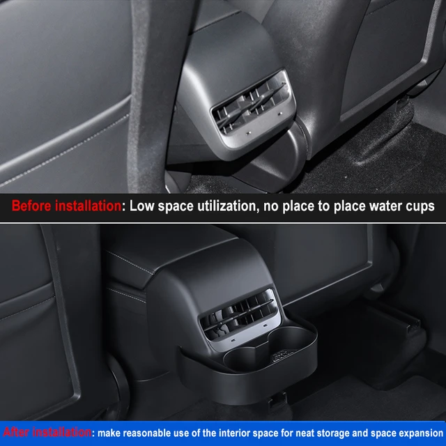 For Tesla Model 3/Y Armrest Box Rear Air Outlet Organizer Storage Box Cup  Phone Holder Modification Interior Accessories 2023 - AliExpress