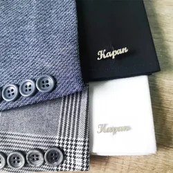 Custom Name Shirt Cufflinks Personalized Customized Stainless Steel Buttons Man Jewelry Gift Wedding Accessories LOGO Cufflink