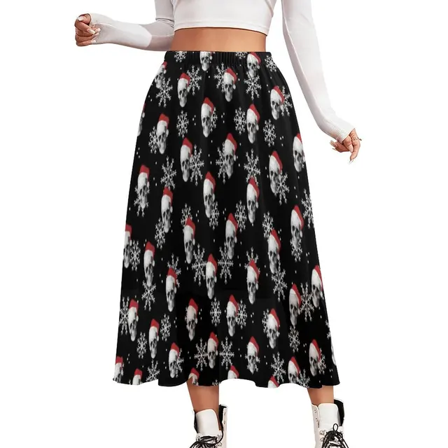 Realistic Skull Skirt Cool Skeleton Print Cute Boho Skirts