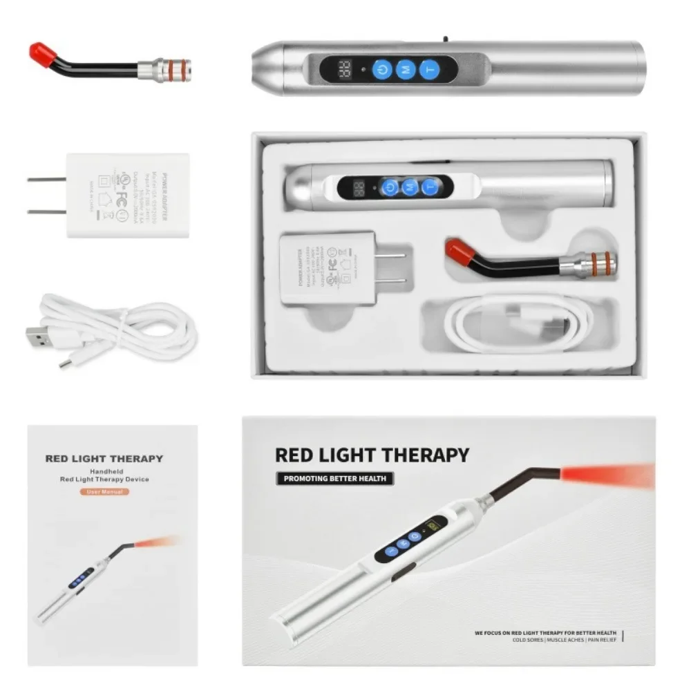 Portable Infrared Physiotherapy Instrument, Handheld Instrument, Oral, Nose, Ear Canal, Lip Ulcer, Red Light Treatment, 660nm