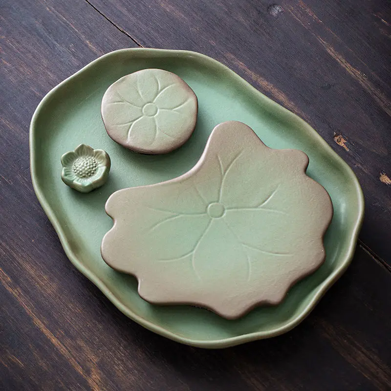 Ceramic Tea Tray Household Dry Brewing Table Office Small Tea Table Tray Simple Water Storage Type Dry Gun