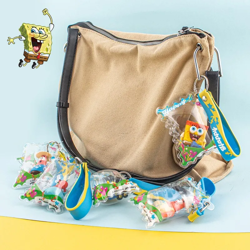 Anime Spongebob Squarepants Figurine Spongebob Patrick Star Squidward Action Figure Simpatico Portachiavi Kawaii Portachiavi Giocattolo Regalo