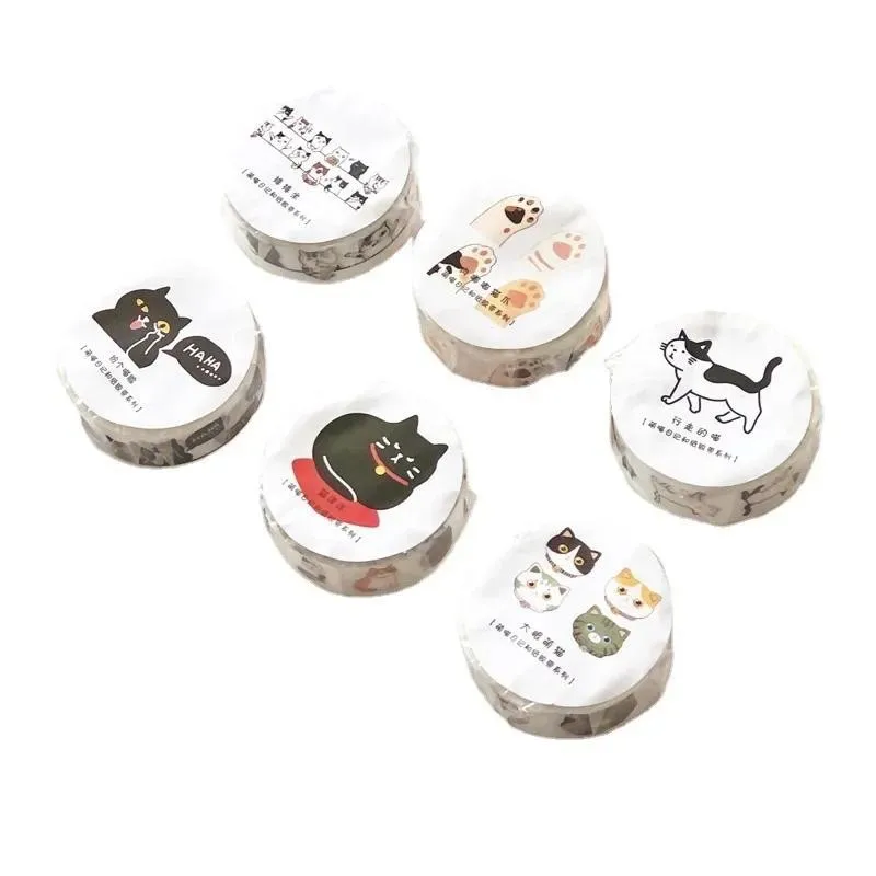 1 Roll Kawaii Cat Washi Tape Set - 1.5cm X 5m Cute Decorative Tapes for Journaling, Scrapbooking, DIY Crafts (Paper-Based)