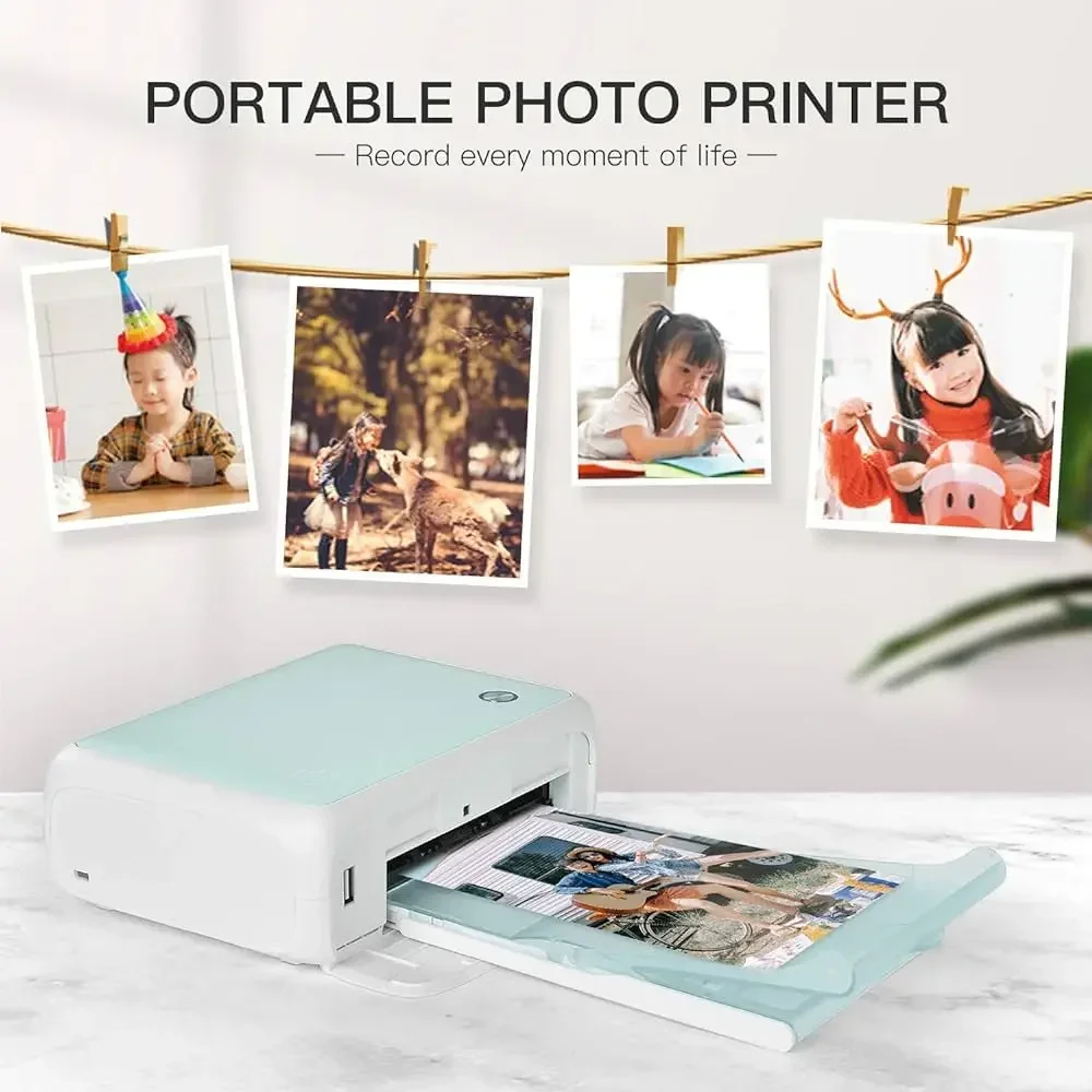 GlowMartHPRT CP4000L Impresora de Fotos 10x15cm 3 inches 4 inches 6 600DPI Small Phone Photo Machine for Home