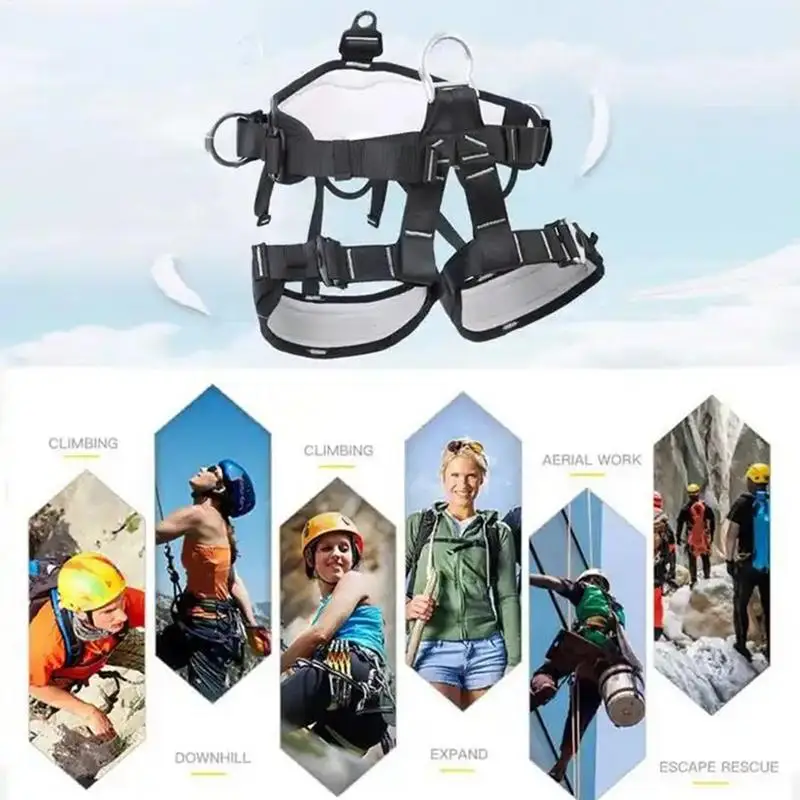 Rock Climbing Harness Men Adjustable Safety Belt Climbing Harness With Straps Thick Support Belts Straps Protect Waist Fire