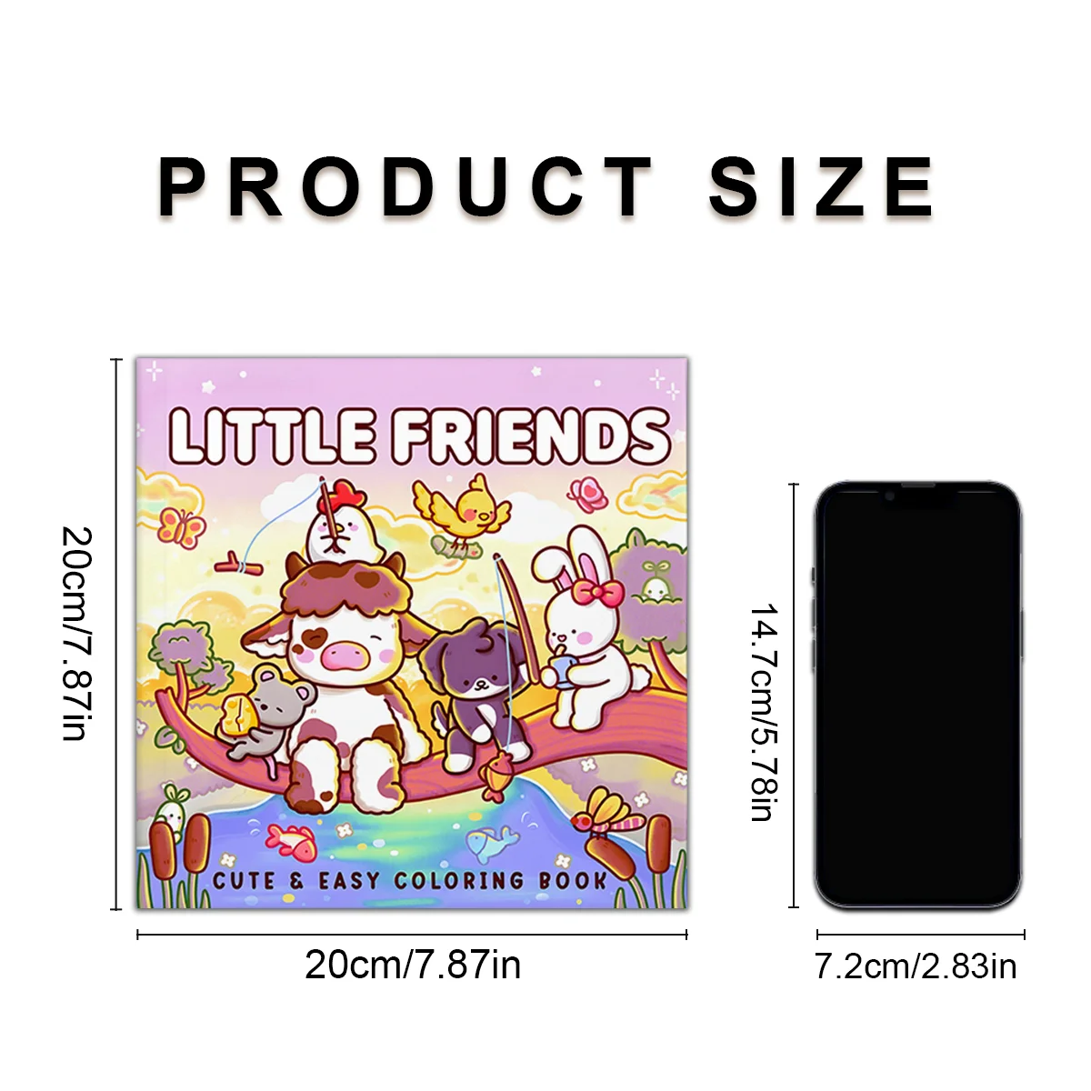 LITTLE FRIENDS Cute & Easy Coloring Book for Adult and Teen Fun Scenes Graffiti Painting Book for Friends Holiday Perfect Gift