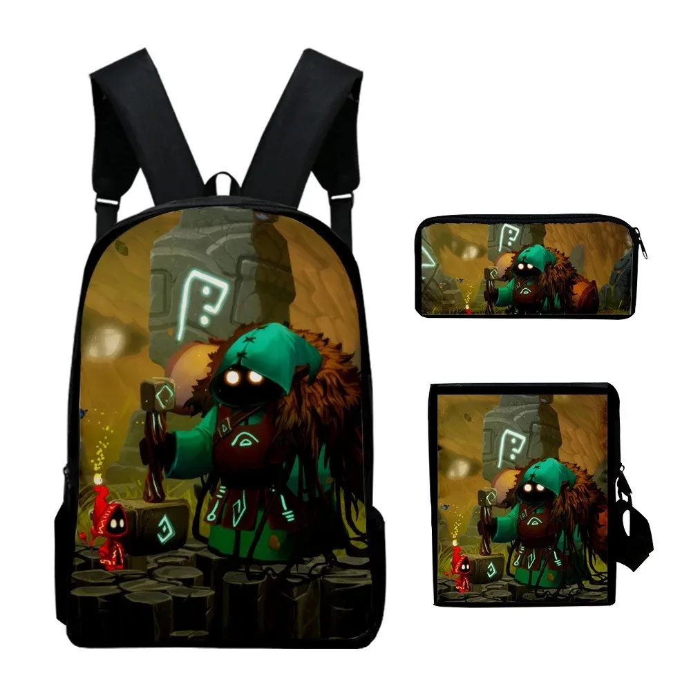 3D printing harajuku school backpack, set of three parts, non-attached, three parts, for laptop, shoulder bag, case