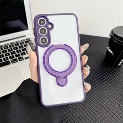Luxury Magnetic Bracket Clear Acrylic Stand Phone Case - Samsung A52 (4)