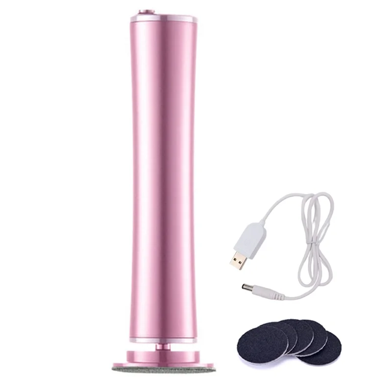 

Электрический инструмент для удаления мозолей, пилка для ног, Беспроводные USB перезаряжаемые инструменты для педикюра, инструмент для ухода за пяткой ног с наждачной бумагой-розовый