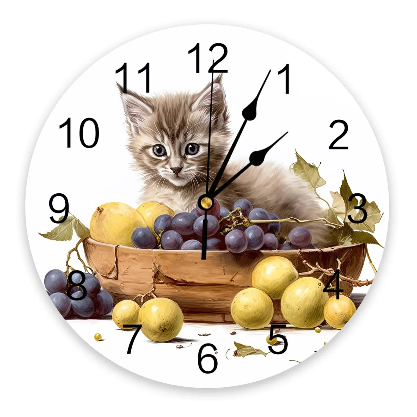 Round Wolf & Moon Acrylic Wall Clock Color:LKD00732;Sheet Size:10inch(25CM)