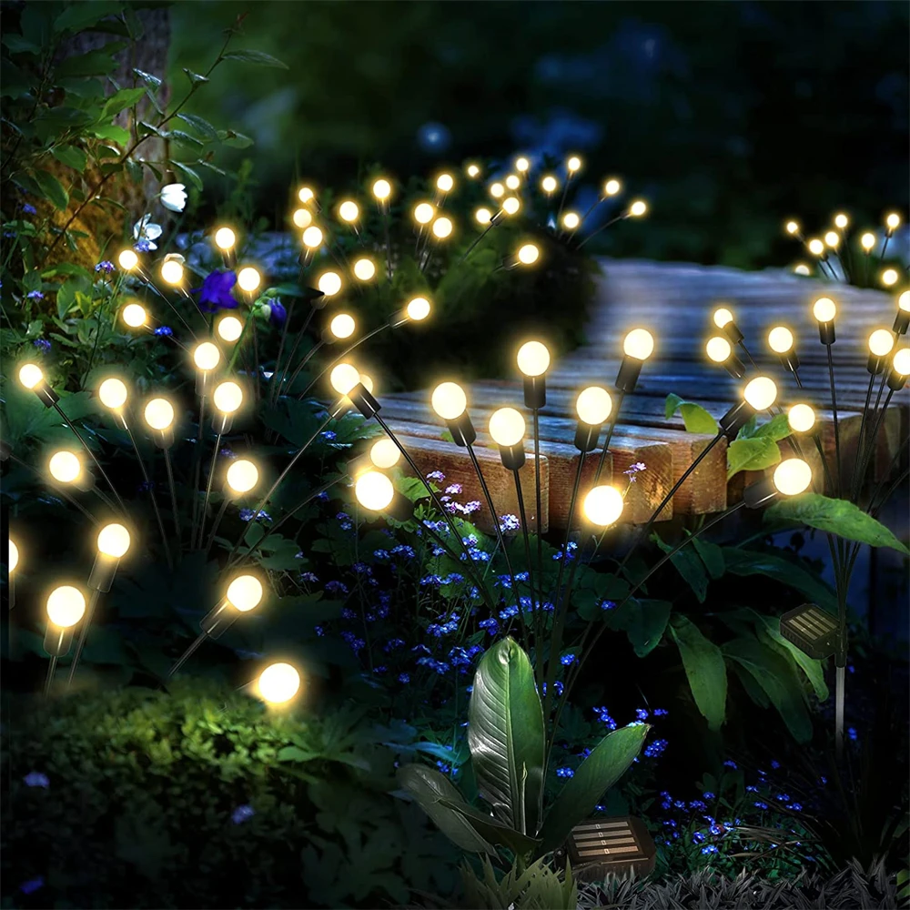 4/2/1Pack Outdoor Solar Garden Landscape Lights 8leds Swaying Firefly Lamp for Wedding New Year Home Patio Lawn Path Decoration patio outdoor bench deck outside porch furniture balcony lounge home decor 49 2 steel and wpc black and brown