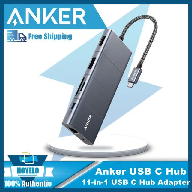 Anker USB C Hub Adapter, 5-in-1 USB C Adapter with 4K USB C to HDMI,  Ethernet Port, 3 USB 3.0 Ports, for MacBook Pro, iPad Pro, XPS, Pixelbook,  and