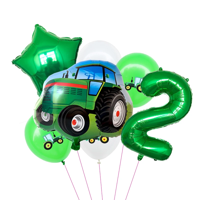 Construction Vehicle Birthday Party Balloon Set - 7 Pieces