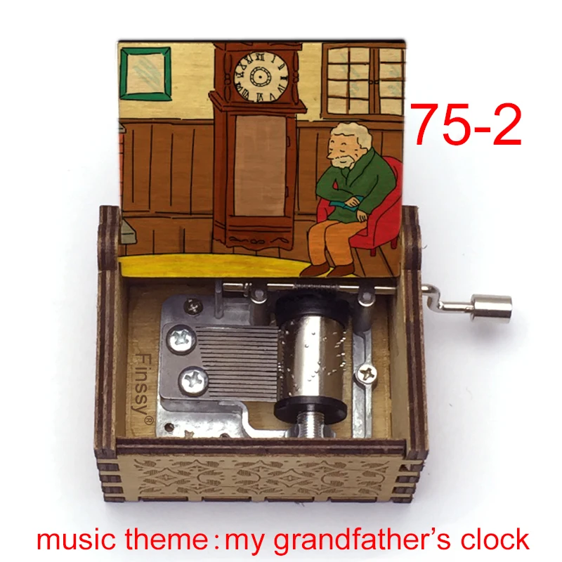 Wooden color print Music Box my grandfather's clock grandfather Birthday Gifts kids toy Christmas Gift home decoration