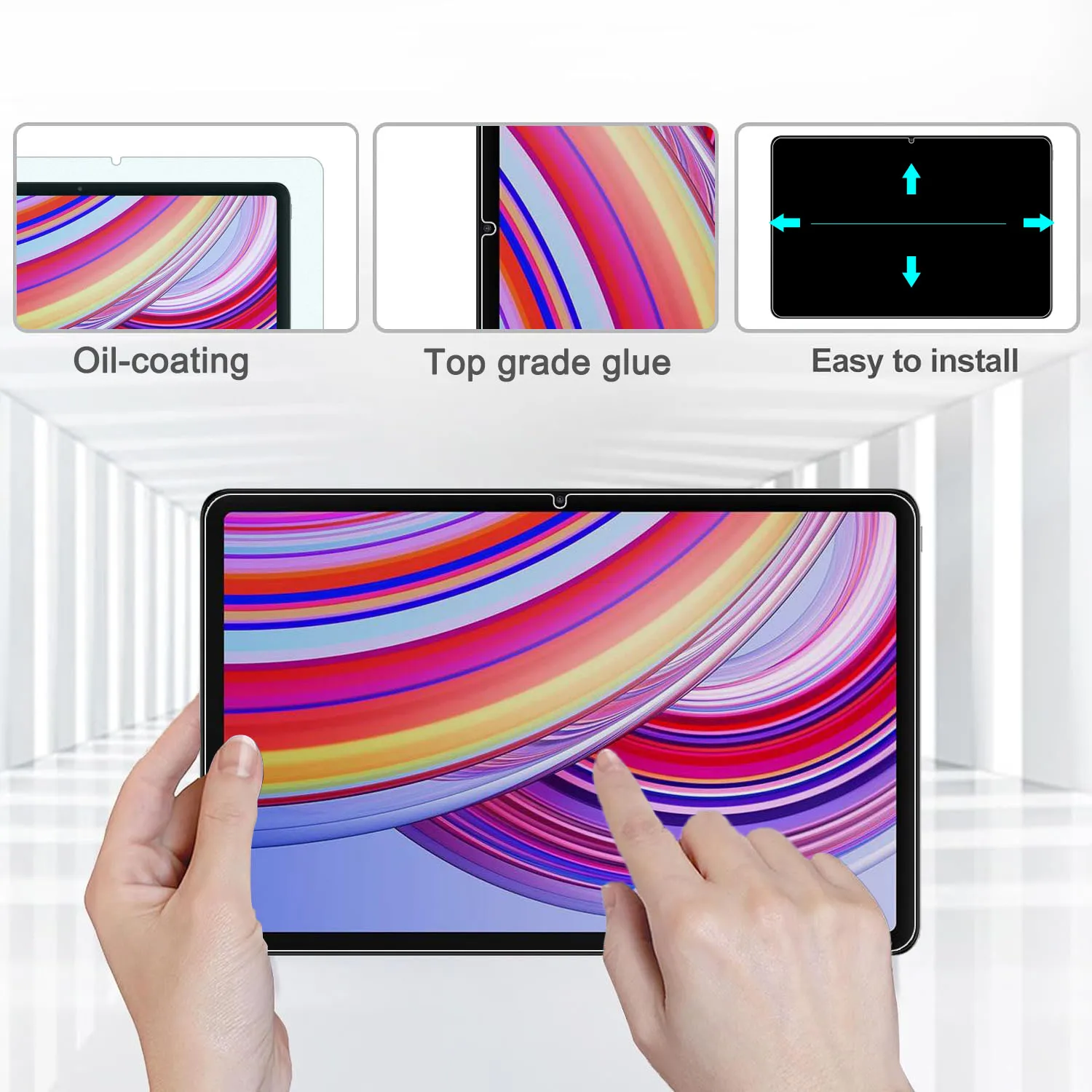 2 Pieces HD Scratch Proof Screen Protector Tempered Glass For Xiaomi Redmi Pad Pro 2024 12.1-inch Bubble Free Tablet Film 3
