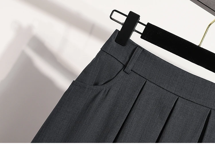 Solider, vielseitiger, mittellanger Faltenrock 2026 Plus-Size-Röcke A-Linie Maxikleid Frühling Herbst Neuer halblanger Regenschirmrock – Detail 19