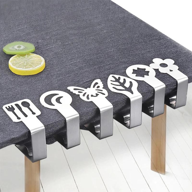 4PCS Picnic Table Cloth Holders Table Cloth Cover Clamps Stainless Steel Tablecloth Clips for Outdoor Parties Weddings Camping