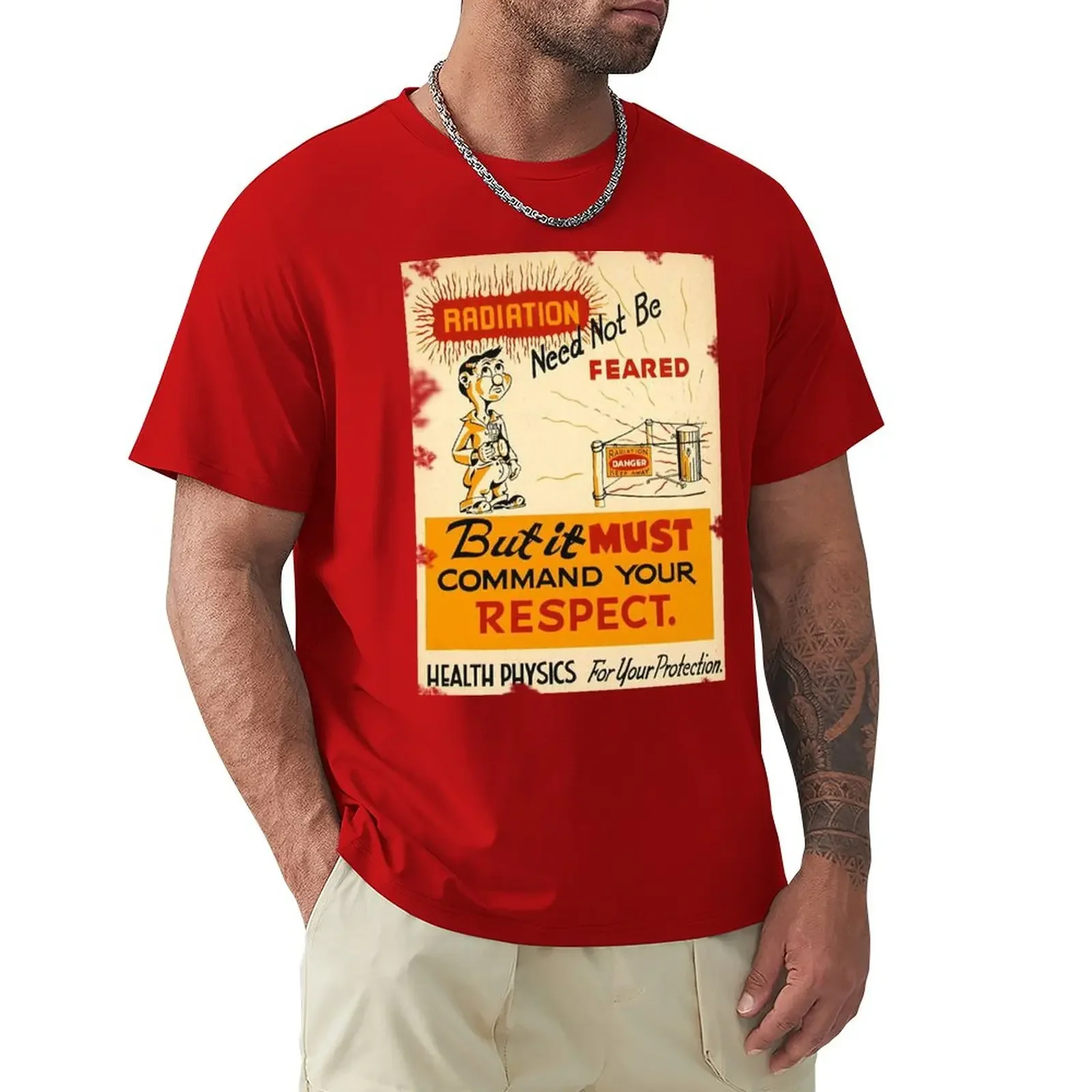 Radiation 1950 Poster T-Shirt Vintage Oversize Moda Coreana Abbigliamento Estetico Magliette Da Uomo Casual Elegante