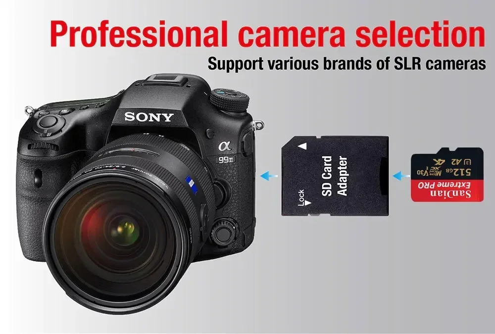 100%  ޸ ī, 100 MB/s A2 ī޶ SD ī, 128GB 256GB ũ TF/SD ī, Ŭ 10 512GB ÷ ī, ȭ  º