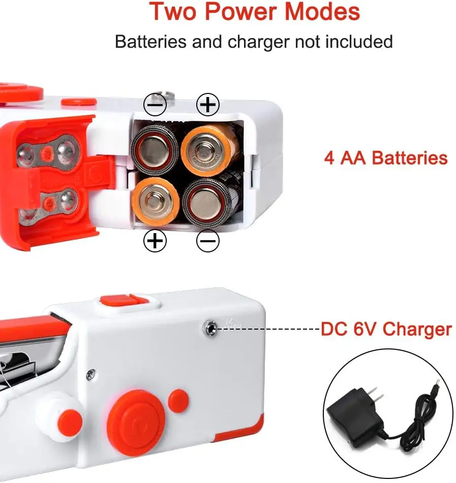 Portable Mini Electric Sewing Machine Handheld Sewing Machine with Bobbin for Needlework Handwork Home Travel Sewing Accessories 6