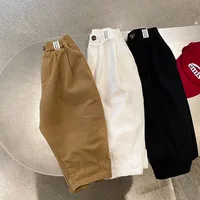 deer jonmi 2024 Spring Children Casual Haren Pants Solid Color Korean Style Baby Boys Cotton Loose Trousers 6