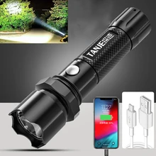 

3 Modes USB Rechargeable Flashlights Portable Powerful LED Flashlight Bright Focusing Light Outdoor Camping Tactical Flash Light