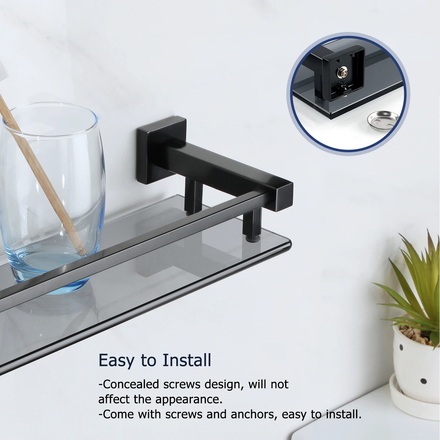 Bathroom Shelves Shower Storage Rack Glass Wall Mount Shampoo Rack Organizer Bathroom Accessories
