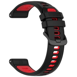 Breathable 22mm Silicone Wristband Bracelet Replacement - Forerunner 955 (Black - red)