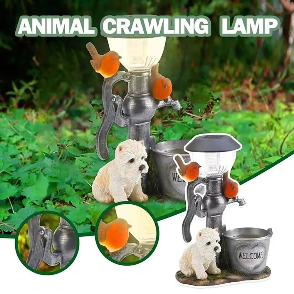 Solar Lights Solar Lamp for Cat and Dog, Dog, Rabbit Creativity, StatueWindow Animal LightDecoration Climbing Decor, Garden, Home Room, S0E5