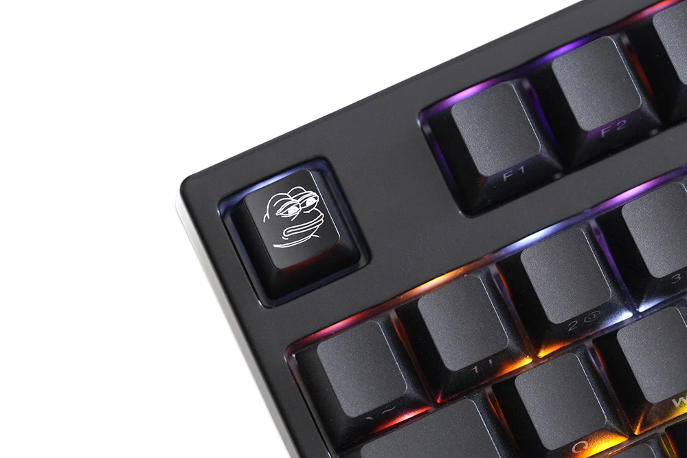 Abs Gravado Brilho Através de Keycaps Retroiluminado Preto Vermelho r1 Esc Sapo Triste Thx Meme Internet Trends Novidade - Imagem 4